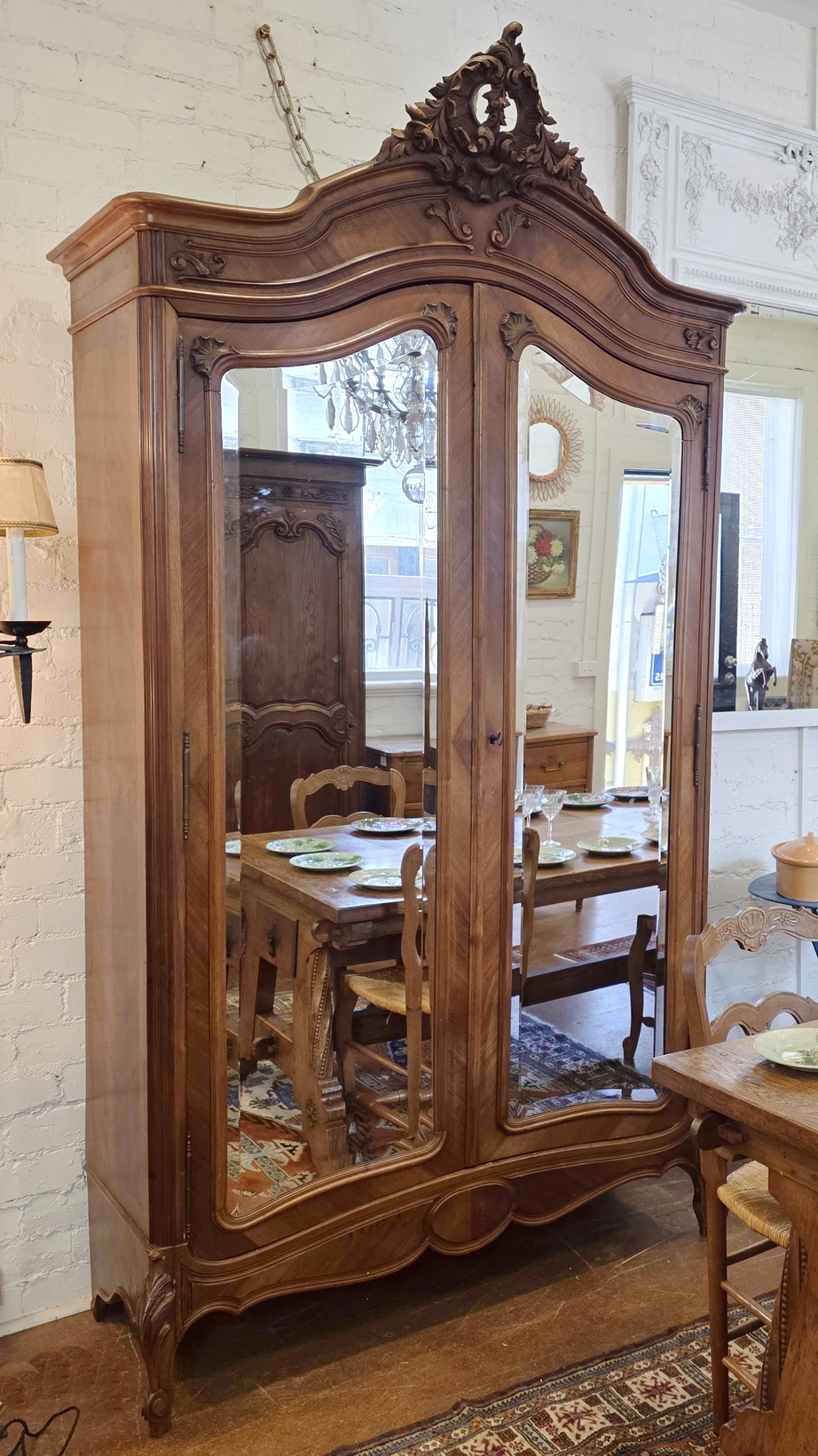 A Louis XV Mirrored Armoire 